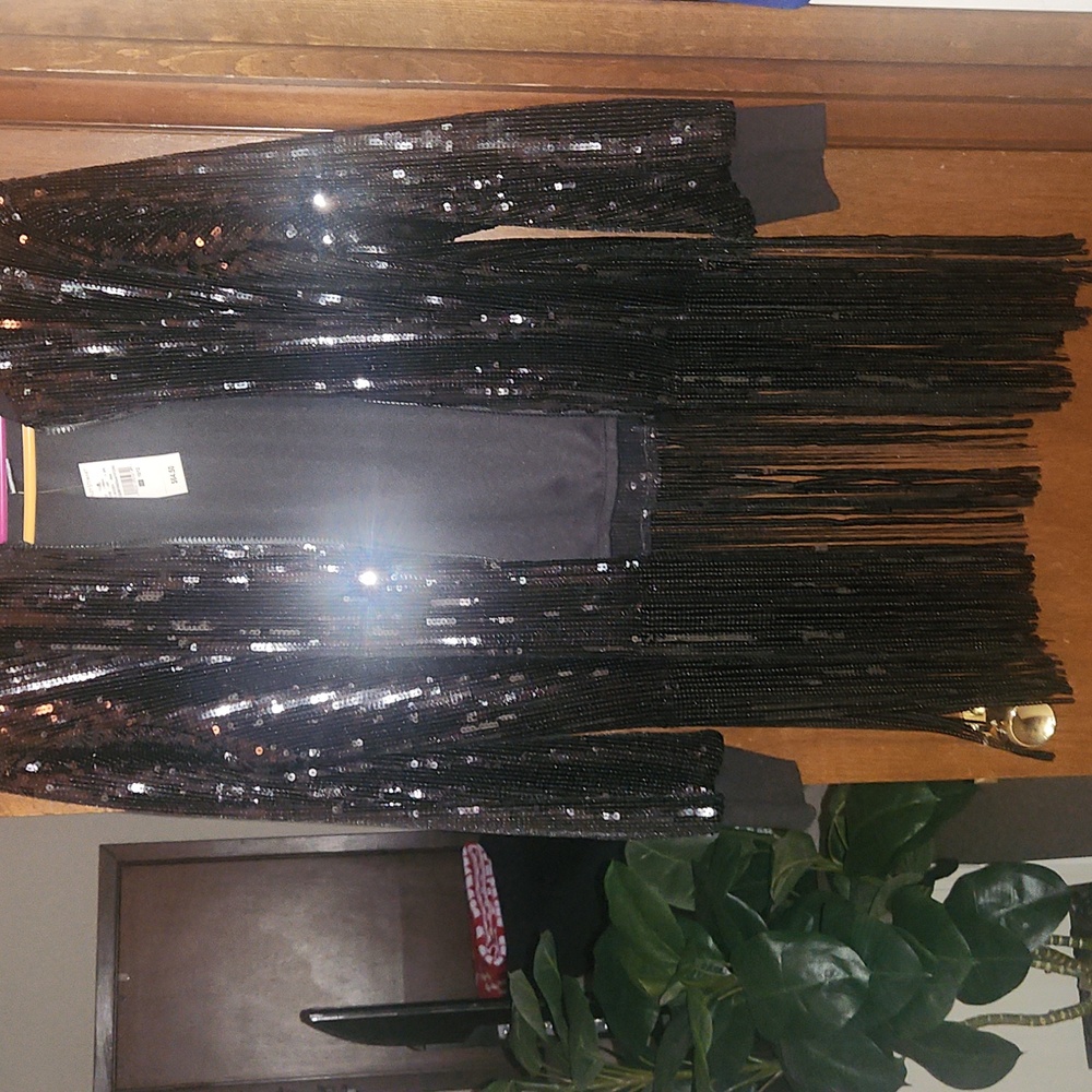 Black Sequin Fringe Jacket